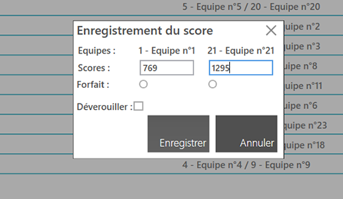 Saisie des scores de belote